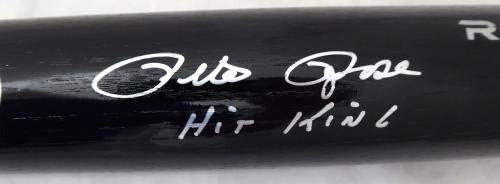 Pete Rose autogramirani crni rawlings Bat Cincinnati Reds Hit King PR holo Stock 177048 - autogramirani MLB šišmiši