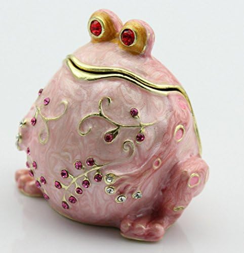 ZNewlook ružičasta boja okrugla trbuh žaba Bejeweled Collectible Trinket nakit sa češkim kristalima