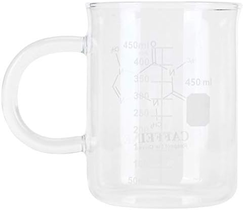Šalica za mjernu staklenu čašu od čaše od 450 ml sa ručicom, nisko oblikovanje diplomirane mjerne čaše sa izljevom, borosilikatnom