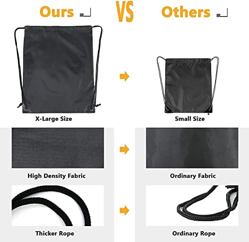 BeeGreen X - velike vezice ruksak torbe Crna Bulk 2 paket 22.4 L x 18.1& 34; W Sports Cinch Sack teretana torbe za teretane torbe
