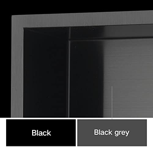 Navnka tuš niša, nije potrebna pločica, umetkom za pohranu tuš kabine jednostavno je instalirati, nehrđajući čelik, crni sivi