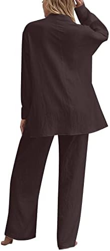 MTSDJSKF pantne odijelo Žene Dressing Plus Mizenje Žene Dame 2 komada Retro Plus size Pamuk i košulja odijelo visoke struke