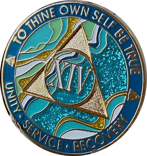 14 godina AA medaljon elegantan Mramor Caribbean Aqua Glitter plavo zlato Lima čip XIV