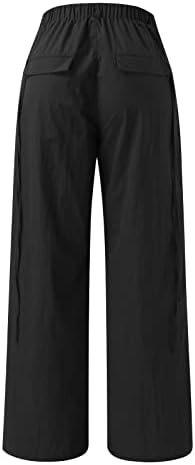 Teretne pantalone za ženu Visoko struk padobranci Opuštane fit baggy hlače Čvrsti boju joggers labave y2k hlače