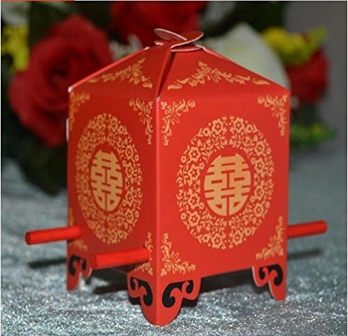 Shina 50pcs kineska tradicija Crvena svadbena sjedac stolica Vjenčanica svadbeni tuš na poklon kutije bombona