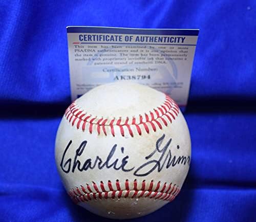 Charlie Grimm PSA DNK Coa Autograph Feeney Nacionalna liga potpisana bejzbol