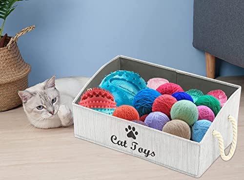 Morezi Velike mačke igračke bin Cat plitke igračke košare - savršeno za sručni kantu za dnevni boravak, igraonica, ormar, kućnu organizaciju