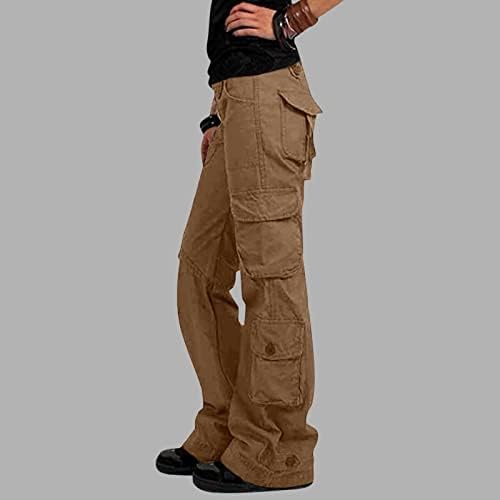 Zlovhe Baggy Cargo Hlače, Ženske vrećaste teretne hlače sa džepovima Široke pantalone za noge Labavi kombinezoni Duge hlače Teretne