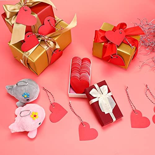 500 kom Valentinovo crvene poklon oznake s gudačkim papirnim oznakama u obliku srca hank papirnati srca Naziv za prtljagu za DIY zanate