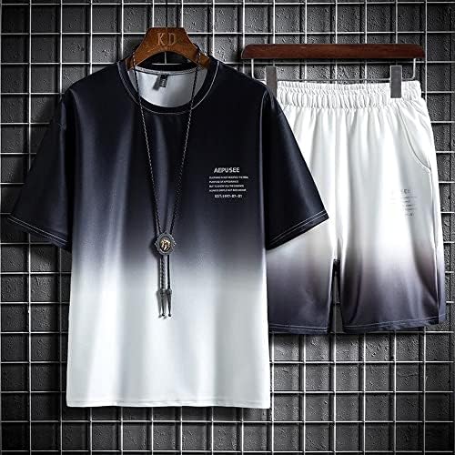 N / A trenerke MAN 2 komada Podesite gradijentne kratke hlače Postavite ljetnu odjeću Trenutna sporta Postavlja ljetno trčanje