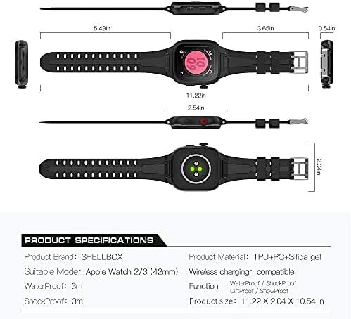 Peiyui Max 100ft vodootporan futrola Dizajnirana za Apple Watch seriju 8/7 41mm, premium mekani silikonski traku, udarca otporna na