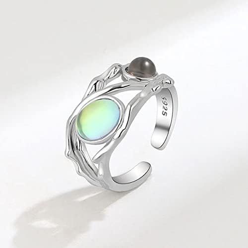2023 novi čvor prsten Sterling Silver mjesec prsten podesiv Rainbow mjesec prsten sintetički otvoreni prsten nakit poklon za žene