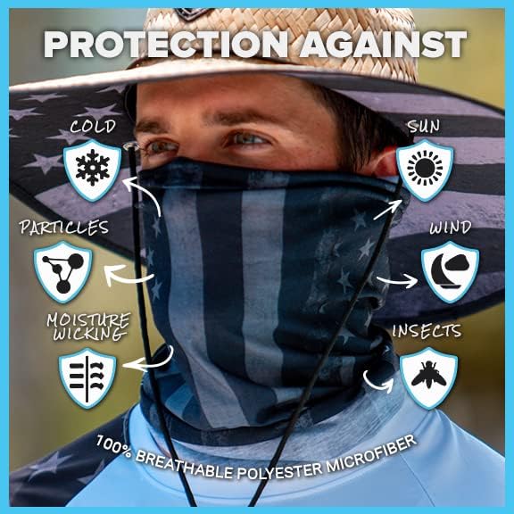 S a Company 5 paketa UV štit za lice višenamjenski zaštitni štit za vrat elastična maska za lice Patriotski dizajn za muškarce i žene
