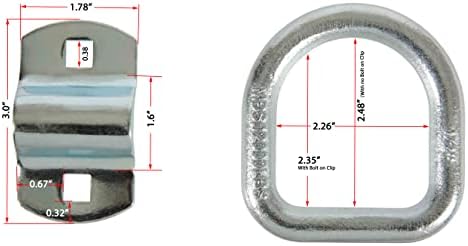 MyTee proizvodi 1/2 vijak na prstenu za vezanje sidra sa nosači za ugradnju wll 4.000 funti - bijeli plavi cink | teretna kravata