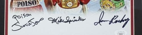 Junior Jones Mike Spinks Iron Barkley potpisao je uokvirene 8x10 boks fotografije JSA - AUTOGREG NFL Photos