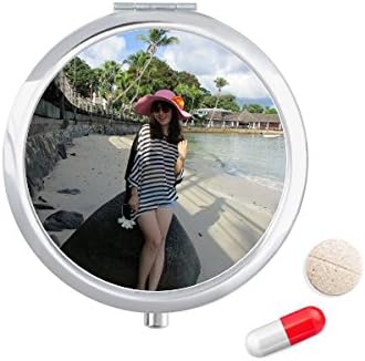 Plaža Kokosovo Drvo Ellie Yao Djevojka Kamena Kutija Za Pilule Džepna Kutija Za Pohranu Lijekova