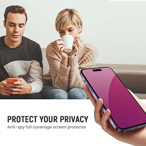 Tensea Zaštita ekrana za privatnost za iPhone 14 Pro 6.1 inch, Anti-Spy Film od kaljenog stakla, 3d puna pokrivenost, bez mjehurića,