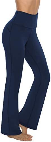 AFITNE ženske bootcut joga hlače sa džepovima, visoki struk Workout Bootleg joga hlače Tummy Control 4 smjerna pantalona