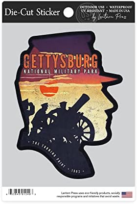 Naljepnica za rezanje Nacionalni park Gettysburg, Pennsylvania, vojnici i topovi, kontura vinil naljepnica 3 do 6 inča ,, velika