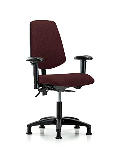 LabTech sjedeća LT41425 stolica za visinu stola od tkanine sa srednjim leđima najlonska baza, nagib, ruke, klizanje, siva