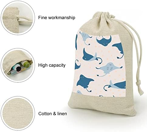 Underwater Stingray Fish Drawstrings storage torbe Candy poklon torbice za višekratnu upotrebu sklopivi i kompaktni višenamjenski