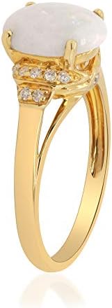 Gin and Grace 10k žuto zlato prirodni Australian Opal prsten sa pravim dijamantima za žene / etički, autentično & | organski izvor