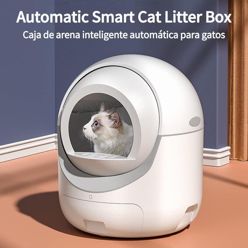 WYFDP Bijela pametna automatska kutija za smeće za mačke velika zatvorena kutija za smeće za mačke toaletna Obuka za kućne ljubimce