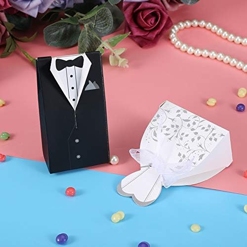 X-GO Vjenčani kartonski bomboni, 100pcs Romantična mladenka mladenka ukrasna kutija za šećer Elegantna kutija za vjenčanje strana