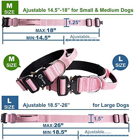 TSPRO premium ovratnik za pse s ručkom debeli ovratnik za pse Podesivi ovratnik za pse, teška dužnost brzo otpuštanja metalnih kopča