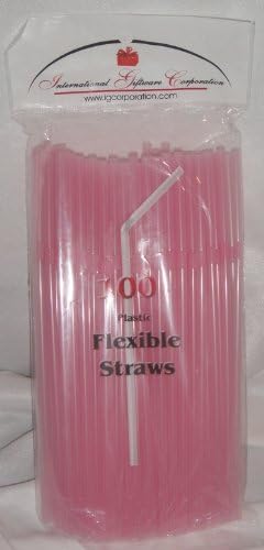 IGC 100 slamke-Flex/fleksibilne slamke za piće-Luau-Wedding-Party - Pastel Pink - 100 fleksibilne slamke