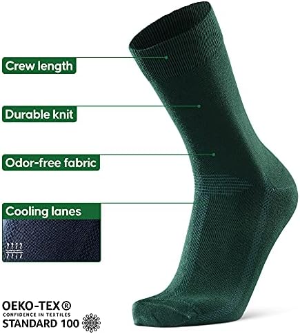 Danski ENDURANCE 3 Paket bambus viskoza čarape, meka & amp; prozračan za muškarce & amp; žene