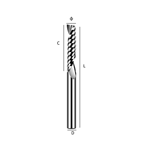 JIULI alat 5kom karbidni krajnji mlin D6mm drška Jednostruka flauta svijetli glodalica HRC60 CNC mašine za graviranje akril PVC
