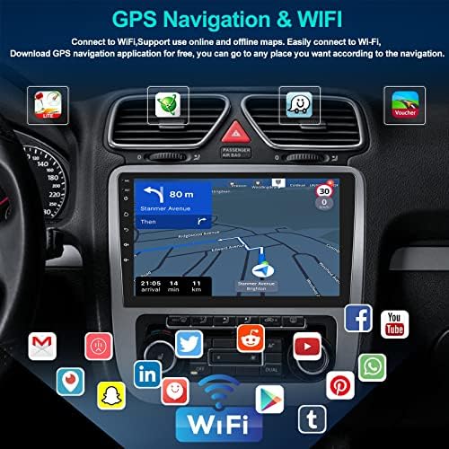 Android 11 Car Stereo za Buick Regal 2009-2013 sa Android Android Android Android, 9-inčni HD zaslon s WiFi, GPS navigacijom, Bluetooth,