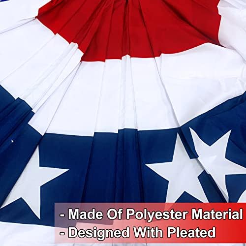 TURNMEON 3kom 3x6 Ft velika američka zastava SAD Nabrani ventilator, zastava SAD-a Half Fan Banner Patriotske dekoracije za Dan sjećanja,