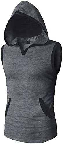 Vest za hlađenje Muškarci Workout Hoodie Tank TOP SHOW bez rukava s kapuljačom odsječene majice čipke BodyBuilding mišićne majice