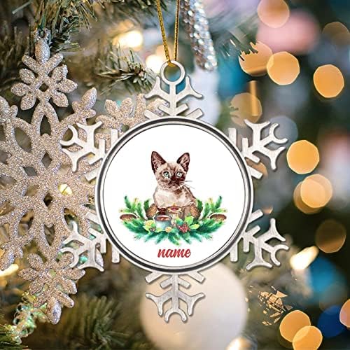 2022 personalizirani ukrasi za mačke bijele pahulje Kućni vlasnik poklon okvir srebrni Božićni ukras Božić ukras stabla mačka pokloni
