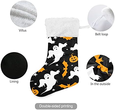 Alaza Božićne čarape Noći vještica u crtanom stilu Classic Personalizirani Veliki ukrasi za skladištenje za obiteljski odmor Sezona