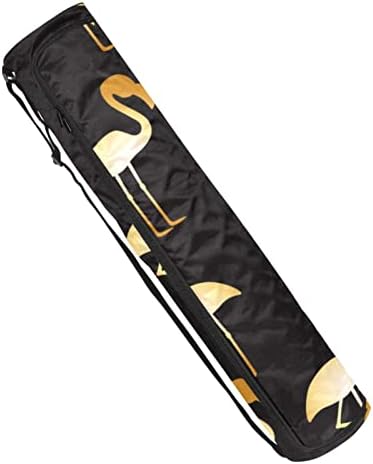 Zlatni Flamingo na Crnom roštilju Yoga Mat Carrier torba sa naramenicom Yoga Mat torba torba za teretanu torba za plažu