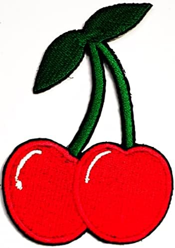 Kleenplus 2kom. Crvena trešnja crtana zakrpa slatka trešnja voće vezena aplikacija zanat ručno rađena beba dijete djevojka Ženska