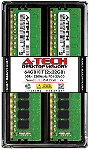 A-Tech 64GB DDR4 3200 MHz UDIMM PC4-25600 CL22 DIMM 2RX8 NON-ECC Desktop RAM memorijski moduli
