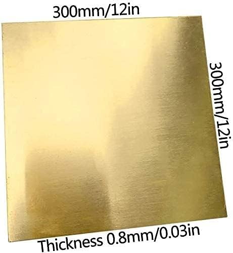 ZHENGYYUU mesing ploča bakar list folija mesing Lima 200X200mm debljine 0. 8mm za metalne zanate popravke DIY mesing ploča bakrena