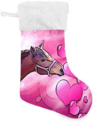 Alaza Božićne čarape Valentine konj klasik personalizirali velike ukrase o čarapa za obiteljski odmor za odmor za zabavu 1 paket,