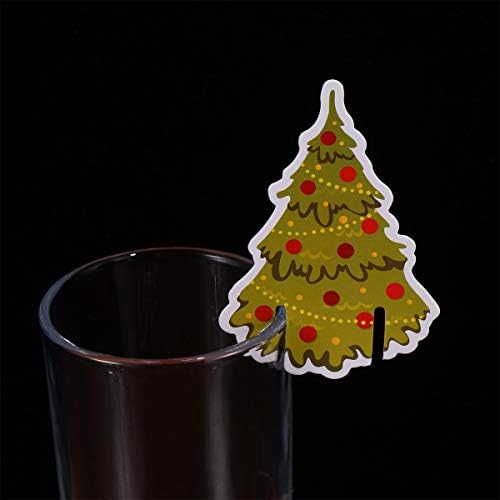 Abaodam 100kom čaša za piće za Božićnu zabavu identifikator čaša za vino znak Tree Shape Marker stakla za vino ukrasne kartice za