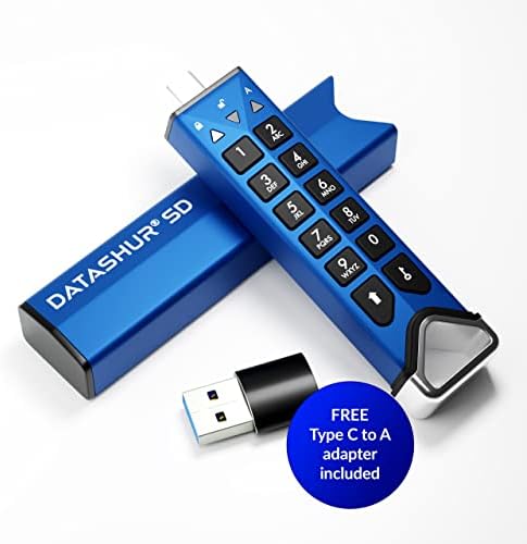 2 paket upozoravanje DataShur SD šifrirani USB fleš pogon s izmjenjivim koloražom microSD kartice 1TB | BESPLATNA licenca na ključu