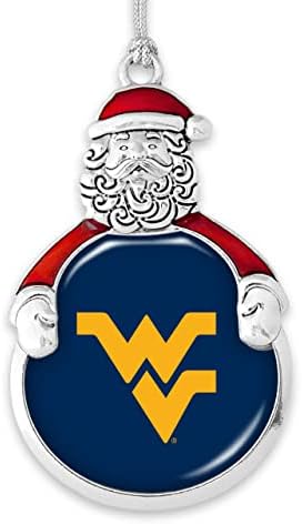West Virginia planinari Santa sa tim Logo srebrni Metal Božić ukras poklon Drvo ukras WVU