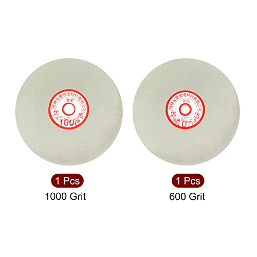 Uxcell 6-inčni grit 600 i 1000 Diamond obloženi ravnim krugom kotača za brušenje za poliranje diskova, 2pcs