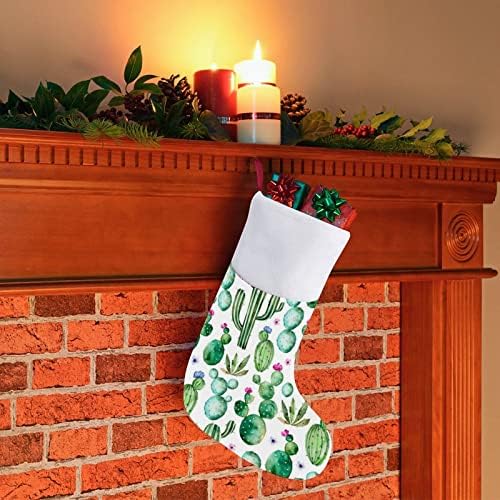 Kaktus biljke Božićne čarape Xmas Tree Kamin Viseći čarape sa kratkim ukrasom za plišanje za kućnu praznicu