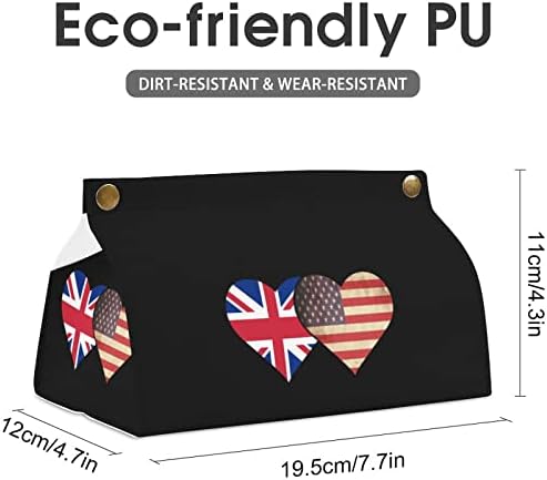 Britanska zastava i američka zastava tkiva tkiva pokriti PU kožni tkivni tkivo držač pravokutnog lica Organizator papira