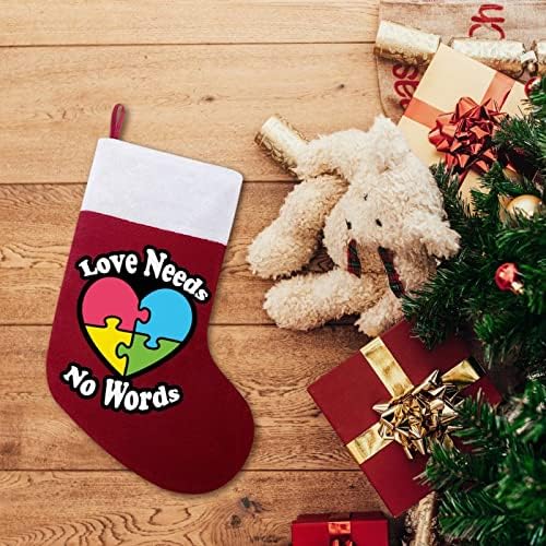 Autizam Srca Ljubav Božićne čarape Božićne čarape torbica Porodični Xmas Dekor