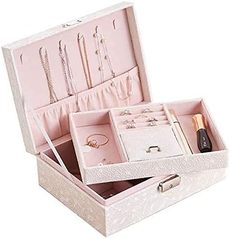 ZCXIYU kutija za nakit elegantni kožni nakit za prikaz 2 sloja Upscale nakit kovčeg sa bravom Ogrlice HOLDER Poklon kutije Moda